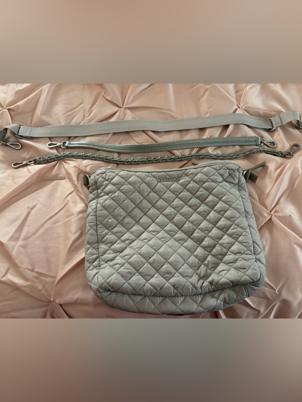 Mz Wallace Crosby hobo bag in pewter EUC